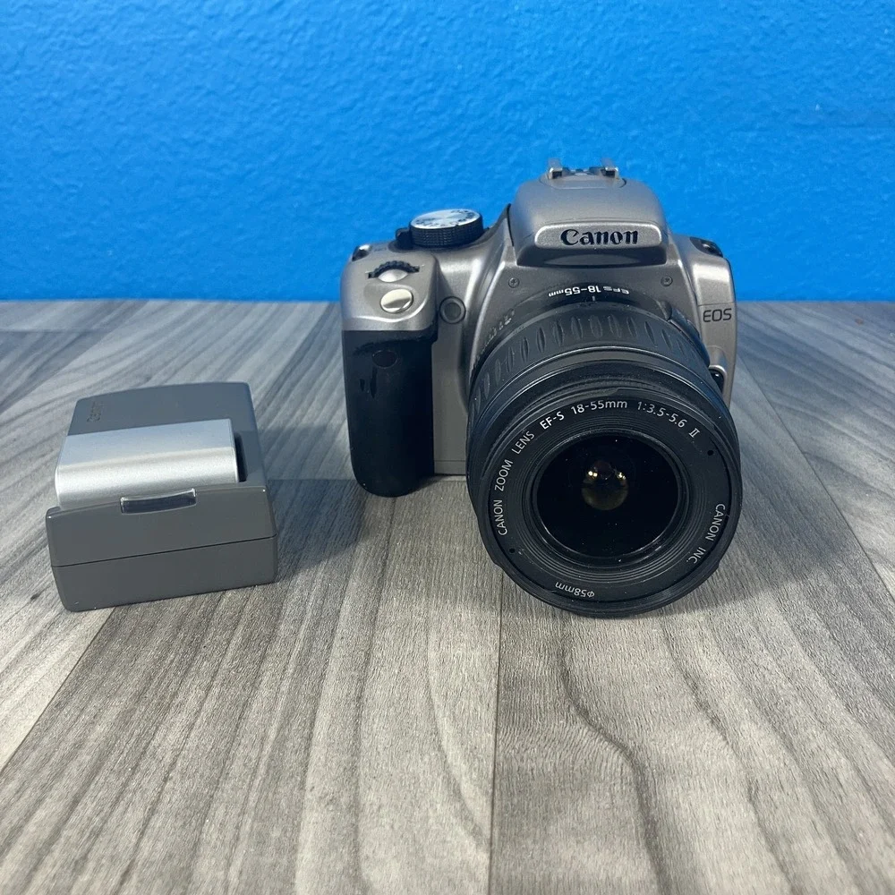 Canon EOS Digital Rebel DSLR Camera w/ EF-S 18-55mm Lens, Battery, Charger & Bag